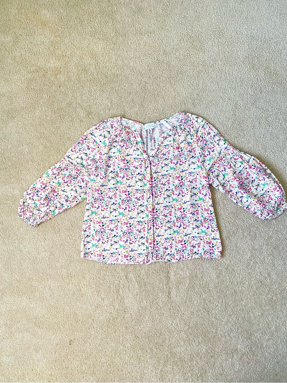 Tanya Taylor Illa Confetti Floral Blouse
